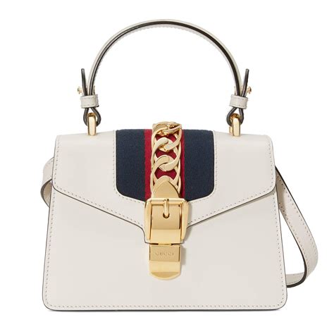 gucci ladies sylvie leather mini bag-white|Gucci sylvie bag price.